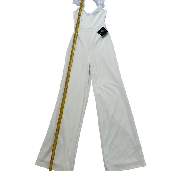 Lulu's Luxe Position White Ruffled Wide-Leg Jumpsuit Size XS NWT - Picture 12 of 17